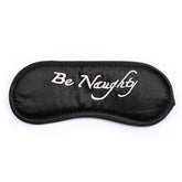 "Be Naughty" BDSM Restraint Kit for Couples (3-Piece Set) – Soft Wrist Cuffs, Blindfold & Feather Ticklers – Black/Red Options